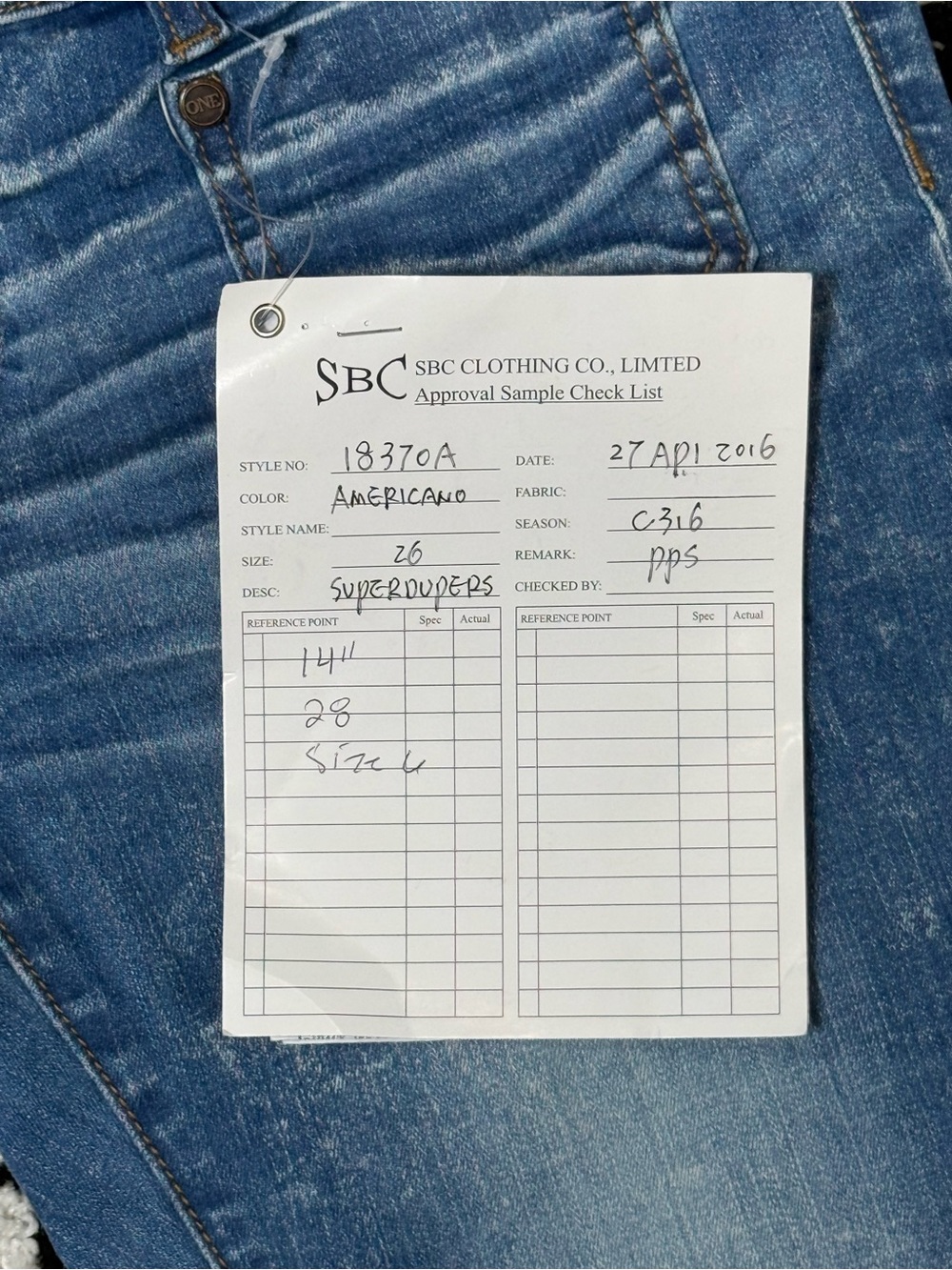 One Teaspoon Super Duper Low Rise Cropped Jeans Sample Size 26/US 4 - Picture 8 of 8